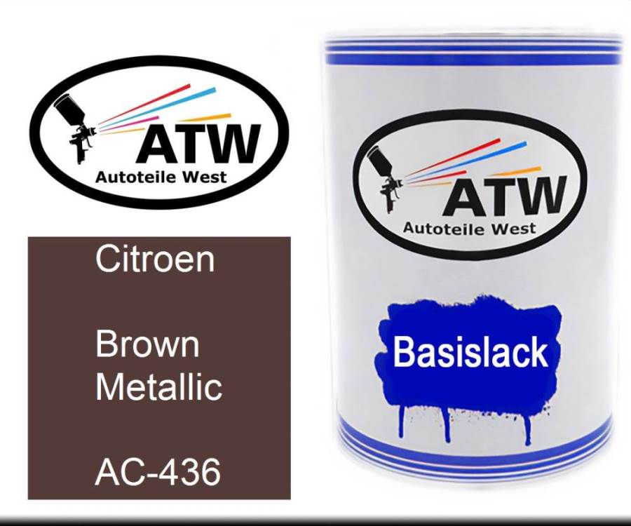 Citroen, Brown Metallic, AC-436: 500ml Lackdose, von ATW Autoteile West.